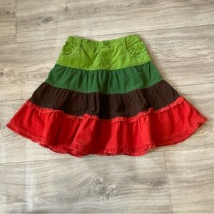 The Children’s Place Multicolor  Fall Tiered Skirt Size 6 Orange Brown